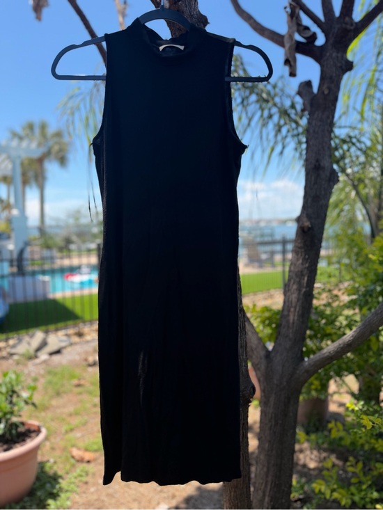 enough about me Dresses & Skirts - enough about me... Black Sleeveless Mock Neck Mini Dress